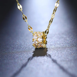 Arihant Gold Plated Stainless Steel CZ embedded Pendant with Rope Chain