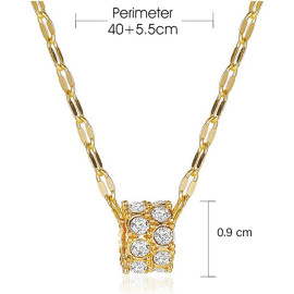 Arihant Gold Plated Stainless Steel CZ embedded Pendant with Rope Chain