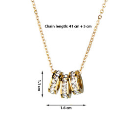 Arihant Gold Plated Stainless Steel Anti Tarnish CZ Cylindrical Pendant with 3 Loops