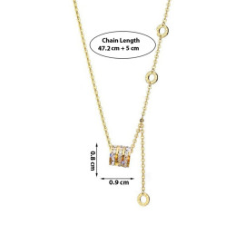 Arihant Gold Plated Stainless Steel Cubic Zirconia Pendant with Hanging Loop