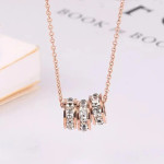 Arihant Rose Gold Plated Stainless Steel CZ Cylindrical Pendant with 3 Loops