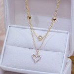 Arihant Gold Plated Korean Heart themed AD Layered Pendant