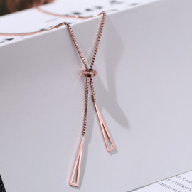 Arihant Rose Gold Plated Stainless Steel Geometric Tassel Pull-out Necklace