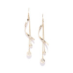 Arihant Gold-Plated Handcrafted Contemporary Drop Earrings 35022