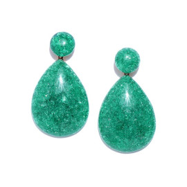 Arihant Green Gold-Plated Handcrafted Teardrop Shaped Drop Earrings 35027