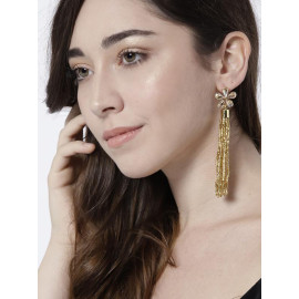 Gold-Plated Handcrafted Contemporary Drop Earrings 35199