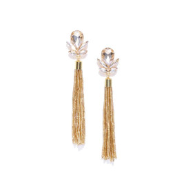 Gold-Toned Handcrafted Contemporary Drop Earrings 35208