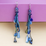 Arihant Blue Silver Plated Beaded And Tasselled Handcrafted Contemporary Drop Earrings 35325