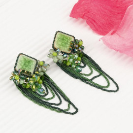 Arihant Green Stone Studded Handcrafted Drop Earrings 35334