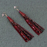 Arihant Maroon Handcrafted Tasselled Drop Earrings 35343