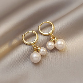 Arihant Gold Plated Amazing Korean Twin Pearls Drop Earrings