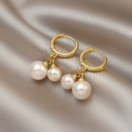 Arihant Gold Plated Amazing Korean Twin Pearls Drop Earrings