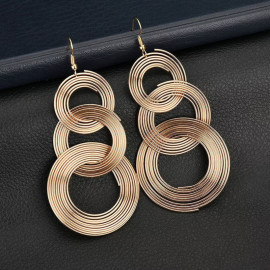 Arihant Gold Plated Korean Circle of Life Drop Earrings