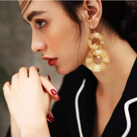 Arihant Gold Plated Korean Circle of Life Drop Earrings