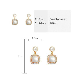 Arihant Gold Plated Amazing Korean Square AD-Pearl Drop Earrings