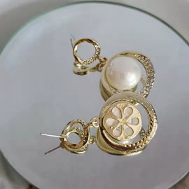 Arihant Gold Plated Amazing Korean Circle of Life AD-Pearl Drop Earrings