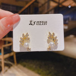 Arihant Gold Plated Leaf themed Korean Fashion Stud Earrings