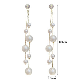 Arihant Gold Plated Beautiful Korean White Pearl Drop Earrings