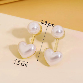 Arihant Gold Plated Korean Pearl Heart Beautiful Drop Earrings