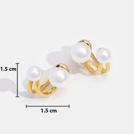 Arihant Gold Plated Korean Stunning Dual Pearl Stud Earrings