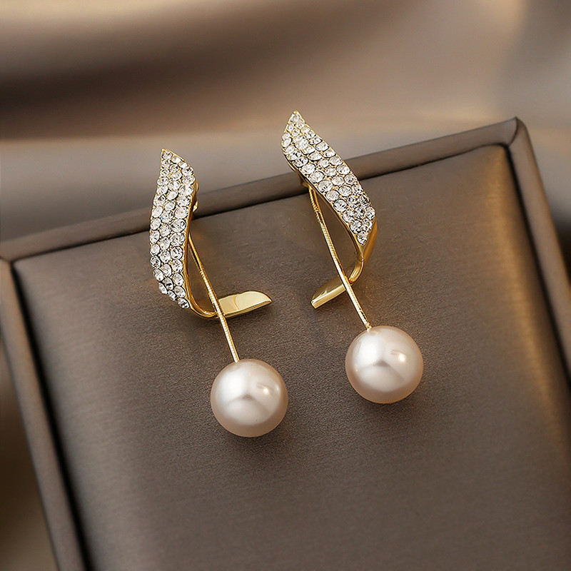 Arihant Gold Plated Beautiful Korean Wings Themed Pearl Drop Earrings