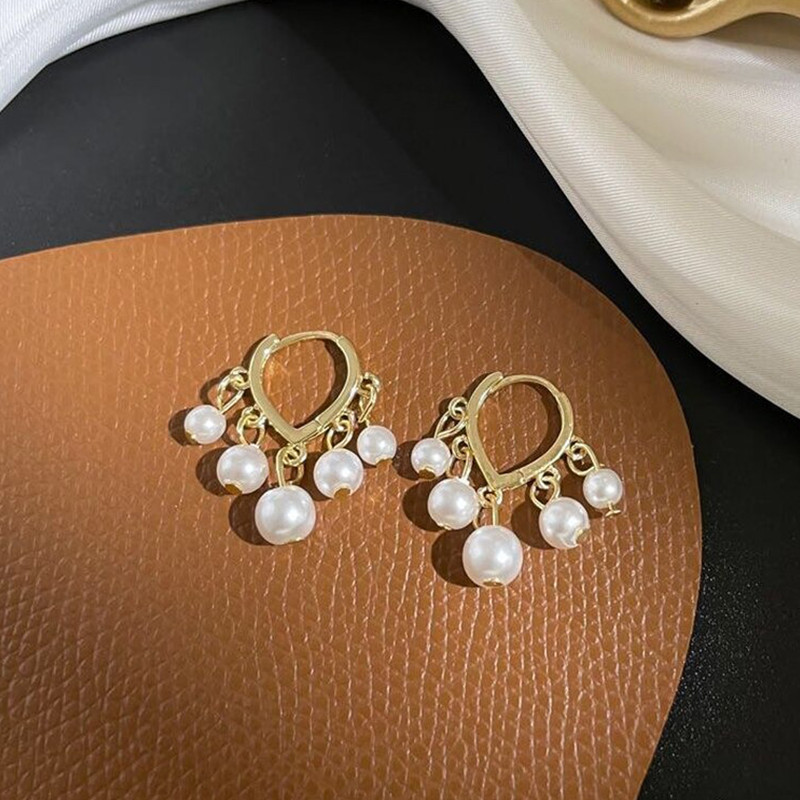 Arihant Gold Plated Korean Pearl Vine Style Drop Earrings