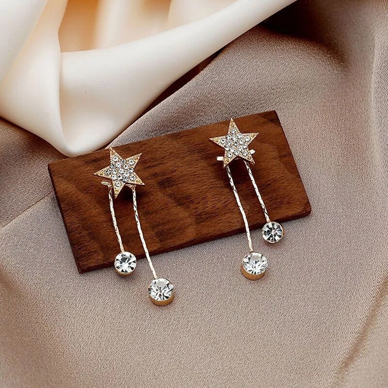 Arihant Gold Plated Beautiful Korean Stars themed AD Drop Earrings