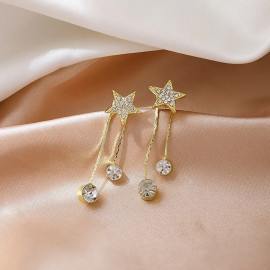 Arihant Gold Plated Beautiful Korean Stars themed AD Drop Earrings