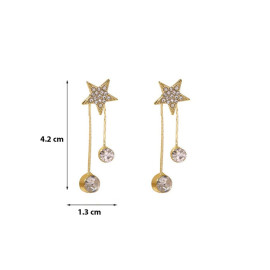 Arihant Gold Plated Beautiful Korean Stars themed AD Drop Earrings