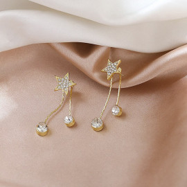 Arihant Gold Plated Beautiful Korean Stars themed AD Drop Earrings