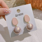 Arihant Gold Plated Fashionable Korean Circle of Life Pink Pearl Drop Earrings