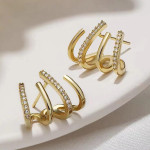 Arihant Gold Plated Trendy Korean Earcuff with Claw Themed Stud Earrings