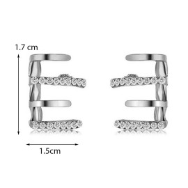 Arihant Silver Plated Trendy Korean Earcuff with Claw Themed Stud Earrings