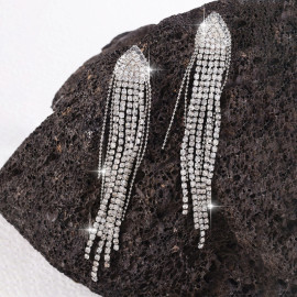 Arihant Silver Plated Beautiful Korean Chain Tassel Earrings