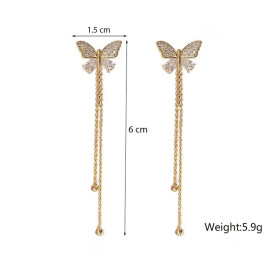 Arihant Gold Plated Beautiful AD Butterfly Korean Drop Earrings