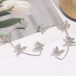 Arihant Silver Plated Korean Ear Cuffs With Butterfly Stud Earrings