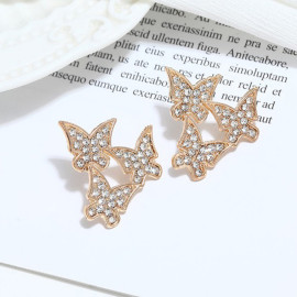 Arihant Gold Plated Amazing Triple Butterflies Korean Stud Earrings