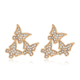 Arihant Gold Plated Amazing Triple Butterflies Korean Stud Earrings