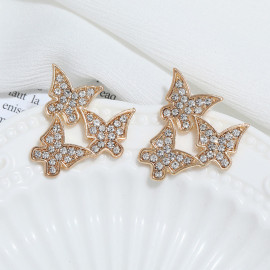 Arihant Gold Plated Amazing Triple Butterflies Korean Stud Earrings