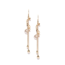 Gold Plated Contemporary AD Drop Earrings 9550