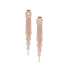 Rose Gold Plated Shiny Chain Tassel Earrings 9553