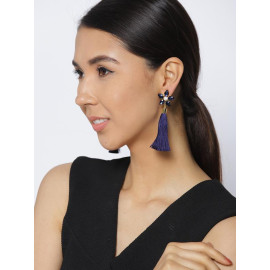 Gold Plated Blue Star Tassel Earrings 9682