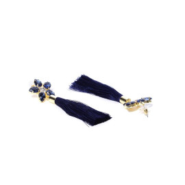 Gold Plated Blue Star Tassel Earrings 9682