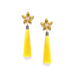 Gold Plated Yellow Star Tassel Earrings 9684