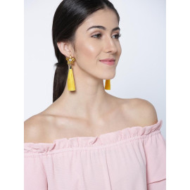 Gold Plated Yellow Star Tassel Earrings 9684