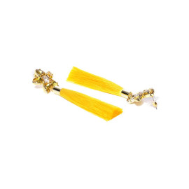 Gold Plated Yellow Star Tassel Earrings 9684