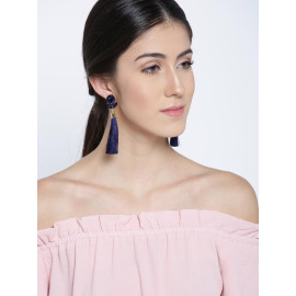 Gold Plated Designer Blue Club Tassel Earrings 9688