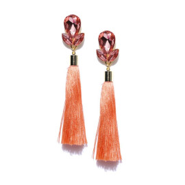 Gold Plated Designer Orange Club Tassel Earrings 9690