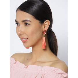 Gold Plated Designer Orange Club Tassel Earrings 9690