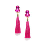 Gold Plated Designer Pink Club Tassel Earrings 9692